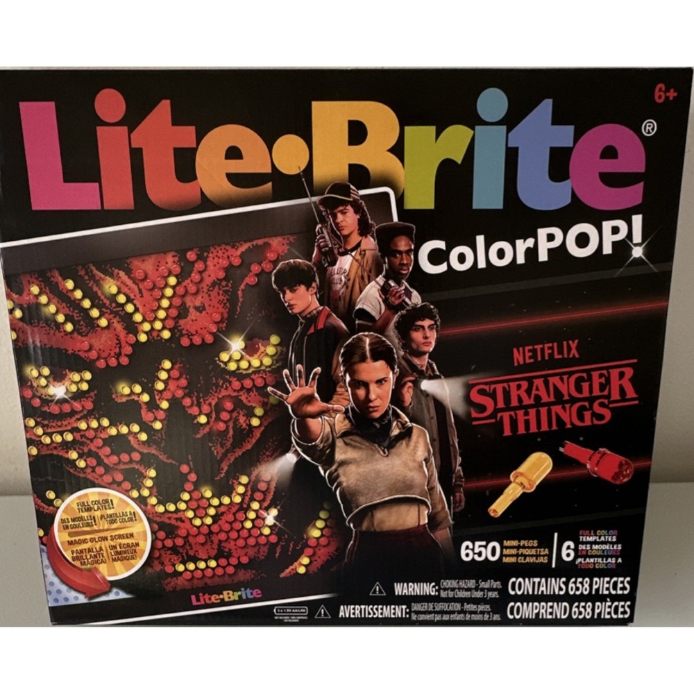 Lite Brite ColorPOP Stranger Things Edition 658 Pieces 6 Templates MPN 02437